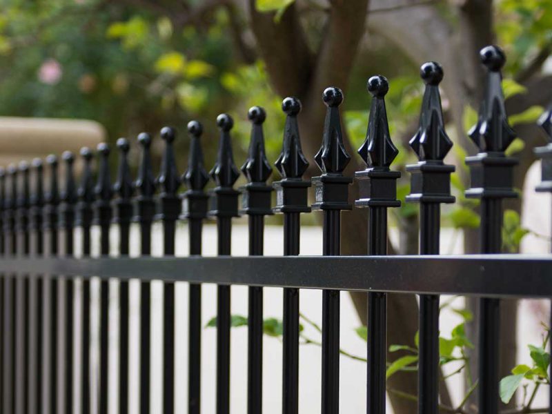 Home garden with decorative fence